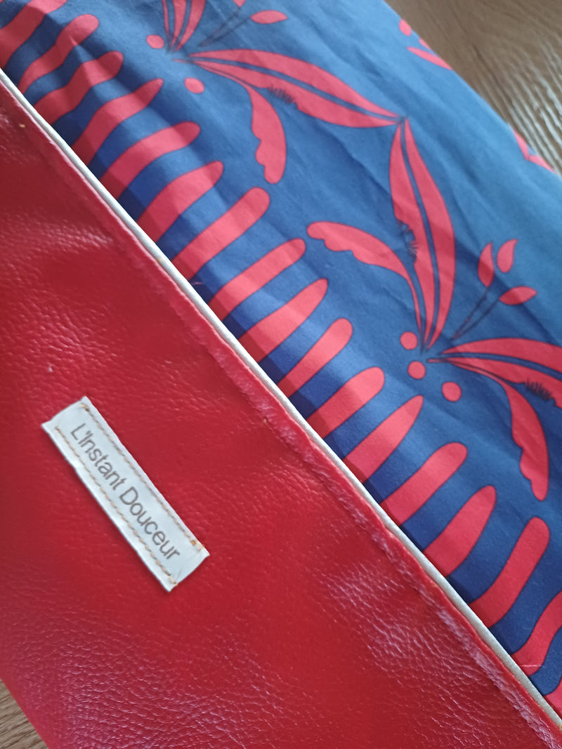 Pochette ordinateur rouge & bleu ❤️💙