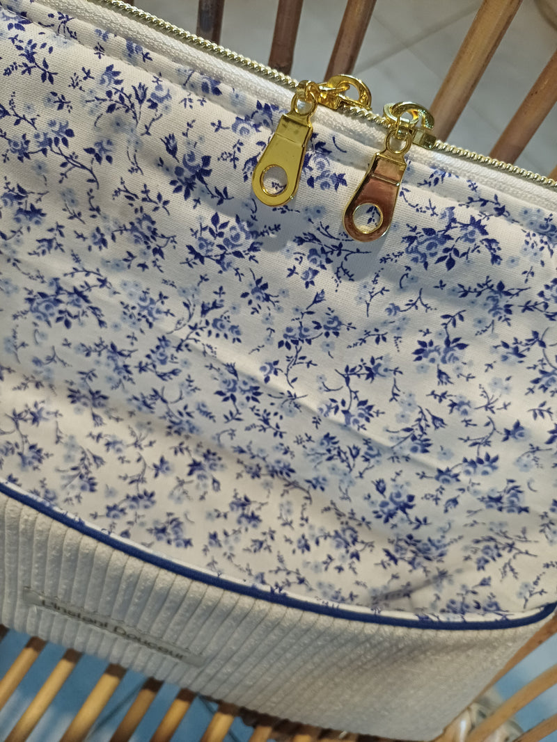 Pochette tablette Liberty bleu & velours beige 💙🤎