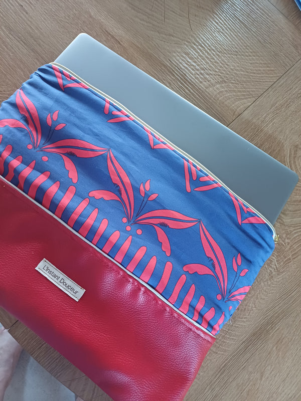 Pochette ordinateur rouge & bleu ❤️💙