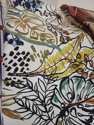 toile tropicale blanc multicolore
