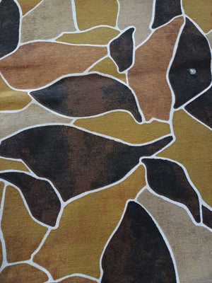 toile geometrique marron cuivré kaki