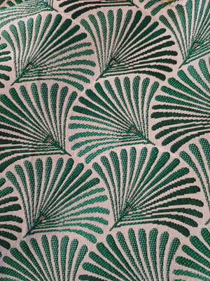 jacquard eventail vert blanc