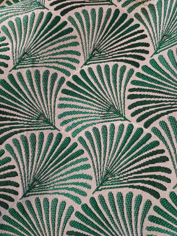 jacquard eventail vert blanc