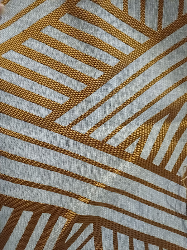 jacquard geometrique moutarde blanc
