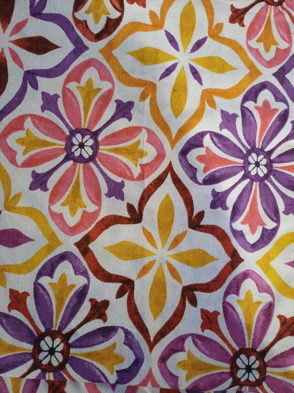 toile etoile violet jaune blanc rose