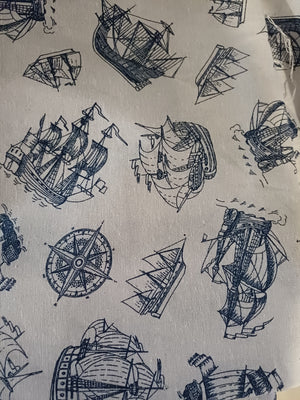 toile bateau blanc bleu