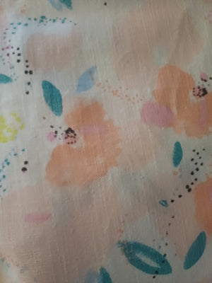 toile fleurie rose pale blanc rose