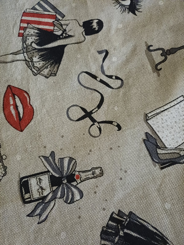 toile pinope lin noir rouge