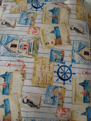 toile plage blanc jaune bleu