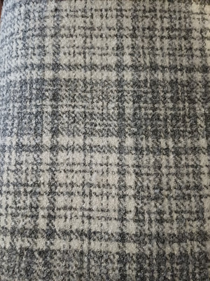 gros lainage quadrillé gris creme