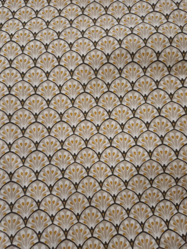 coton petit eventail creme  noir or