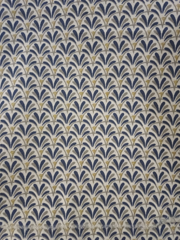 coton petit eventail or bleu beige