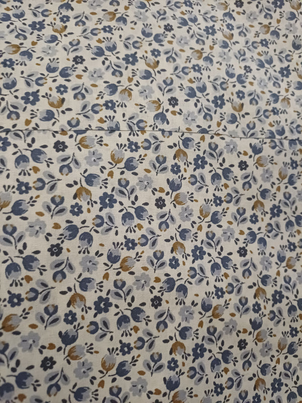 coton liberty bleu